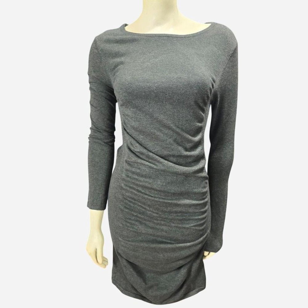 Express‎ ruched long sleeve Olive green dress